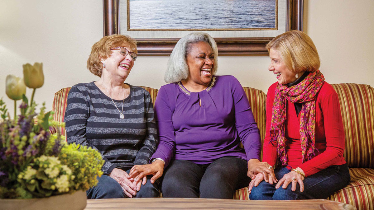 Belmont Gardens residents on couch