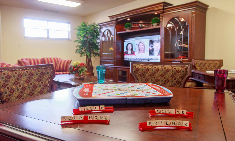 Play games like Scrabble with friends at Belmont Gardens